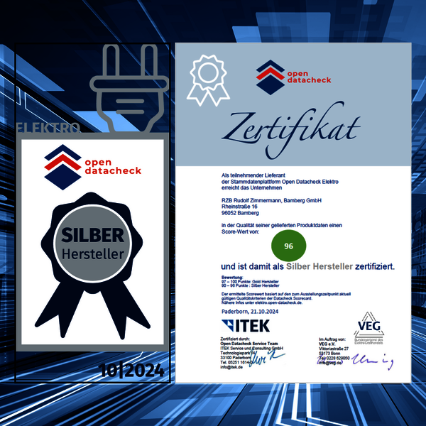 Open Datacheck Elektro | Siegel + Zertifikat für exzellente Datenqualität